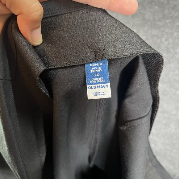 Old Navy High-Waisted Pull-On Pixie Skinny Pants Size 2X Black Ankle - Picture 6 of 7